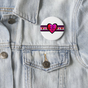 Gelukkig Valentijnsdag gevoerd ontwerp sms Ronde Button 5,7 Cm