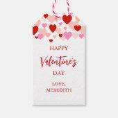 Gelukkig Valentijnsdag Gift Label, rood en roze ha Cadeaulabel (Voorkant)