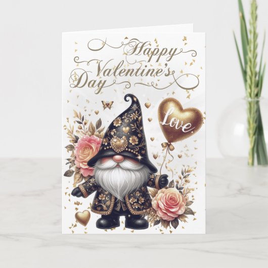 Gelukkig Valentijnsdag Gnome Kaart (Voorkant)