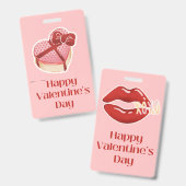 Gelukkig Valentijnsdag Hart Geschenkdoos Label Badge (Voor- en achterkant)