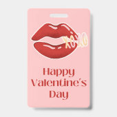 Gelukkig Valentijnsdag Hart Geschenkdoos Label Badge (Achterkant)