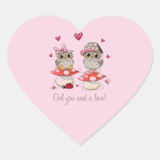 Gelukkig Valentijnsdag Hart Sticker (Voorkant)