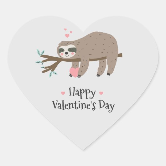Gelukkig Valentijnsdag Hart Sticker (Voorkant)