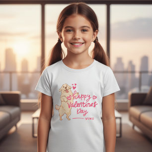 Gelukkig Valentijnsdag Hond Shirt Cute Puppy Lie