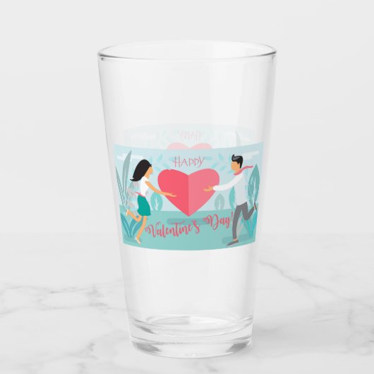 Gelukkig Valentijnsdag lentestuin Glas (Voorkant)