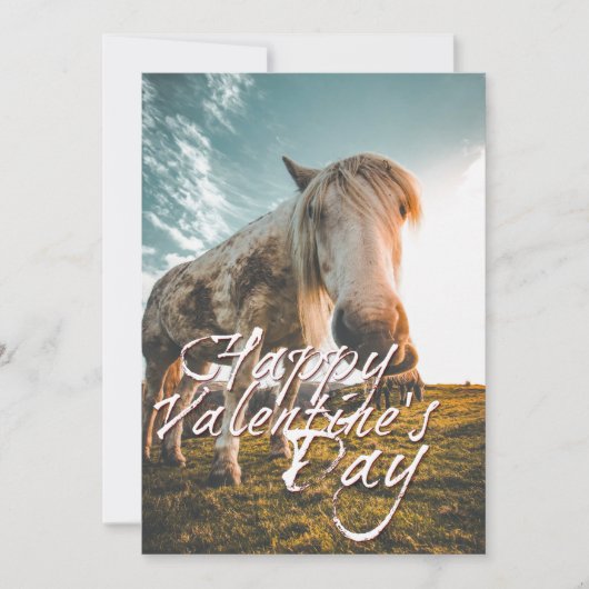 Gelukkig Valentijnsdag met uitziende paarden (Voorkant)