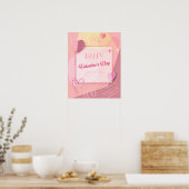 Gelukkig Valentijnsdag Modern Abstract Poster (Keuken)
