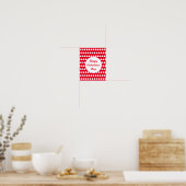 Gelukkig Valentijnsdag Polka Dot Wall Poster (rood (Keuken)