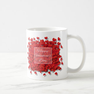 Gelukkig Valentijnsdag Red Hearts Coffee Cup Mok