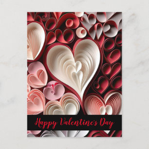 Gelukkig Valentijnsdag rood en roze hart Briefkaart