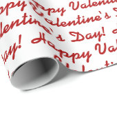 Gelukkig Valentijnsdag rood wit patroon Cadeaupapier (Rol Hoek)