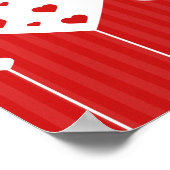 Gelukkig Valentijnsdag roodwitte harten Poster (Hoek)