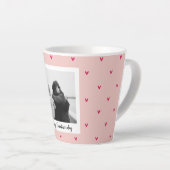 Gelukkig Valentijnsdag | Roze en rood hart | Cadea Latte Mok (Rechterhoek)