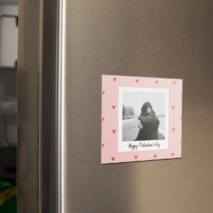 Gelukkig Valentijnsdag   Roze en rood hart   Cadea Magneet