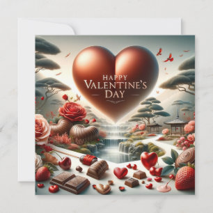 Gelukkig Valentijnsdag Snoep en harten Feestdagenkaart