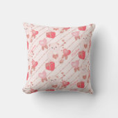 Gelukkig Valentijnsdag Teddy Bear Pattern met Teks Kussen (Voorkant)