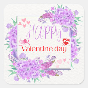 Gelukkig Valentijnsdag Vierkante Sticker