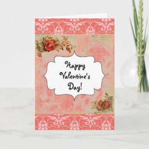 Gelukkig Valentijnsdag Vintage Wenskaart Feestdagen Kaart