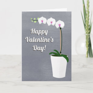 Gelukkig Valentijnsdag zijn de orchidee bloemen le Notitiekaartje
