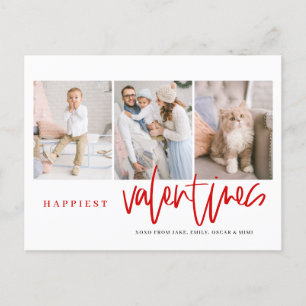 Gelukkig Valentijnse met een rood fotocollage Feestdagenkaart