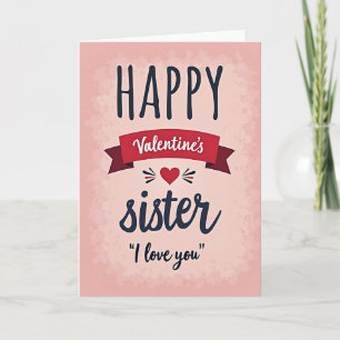 Gelukkig Valentijnsfeest Zuster Ik Hou Van Jou Kaa Kaart