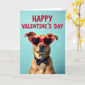 Gelukkig Valentijnshondenkaart Kaart (Gele Bloem)