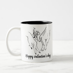 gelukkig van valentijnsdag tweekleurige koffiemok