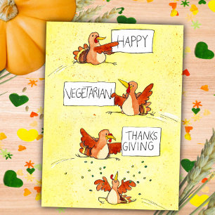 Gelukkig Vegetarisch Thanksgiving kaart van N. Jan