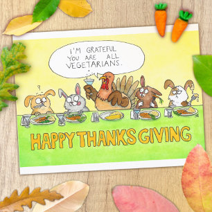 Gelukkig Vegetarisch Thanksgivingdag Briefkaart