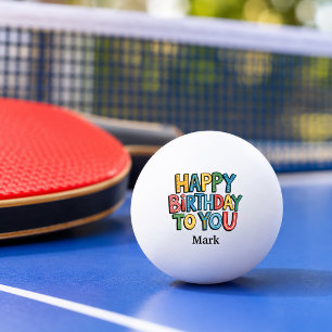 Gelukkig Verjaardag aan Jou met Naam Pingpongballen
