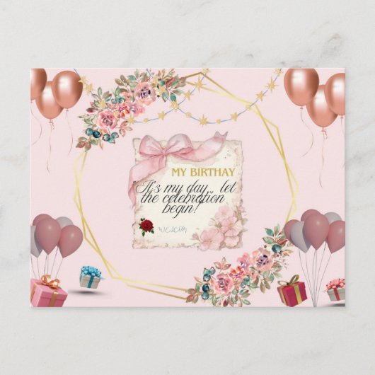 Gelukkig Verjaardag  Briefkaart (Voorkant)