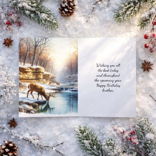 Gelukkig Verjaardag Broer Hert Buck Kaart