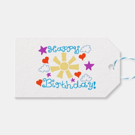 Gelukkig Verjaardag  Cadeaulabel (Voorkant (Horizontaal))