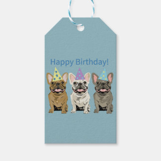 Gelukkig Verjaardag! Franse Bulldoggen Cadeaulabel