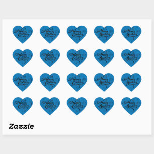 Gelukkig Verjaardag Hart Frans Blauw Sticker