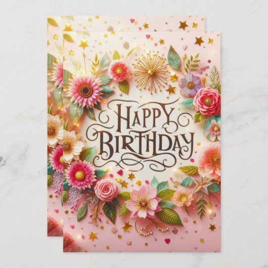 Gelukkig Verjaardag Kaart (Voorkant / Achterkant)