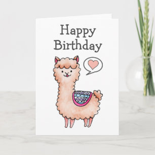 Gelukkig Verjaardag Lama Kaart