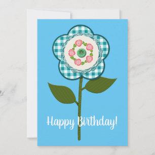 Gelukkig Verjaardag! Mooie Nep Stof Bloem