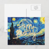 Gelukkig Verjaardag! Populaire kunstwerk, Sterrenn Briefkaart (Voorkant / Achterkant)