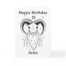 Gelukkig Verjaardag Ram Aries Handgetekend