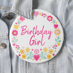 Gelukkig Verjaardag Ronde Button 6,0 Cm