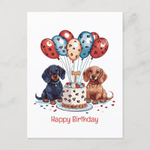 Gelukkig Verjaardag Teckel Honden Briefkaart