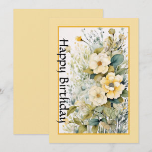 Gelukkig Verjaardag Wilde Bloemen Feestdagenkaart