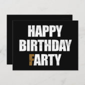 Gelukkig verjaardagsfeest, ongepaste groet grap briefkaart (Voorkant / Achterkant)