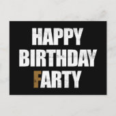 Gelukkig verjaardagsfeest, ongepaste groet grap briefkaart (Voorkant)