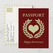 gelukkig verjaardagspaspoort briefkaart (Voorkant / Achterkant)