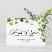 Gelukkig Verliefd Bruidsfeest Verlovingsfeest Groe Bedankkaart (Staand voorkant)