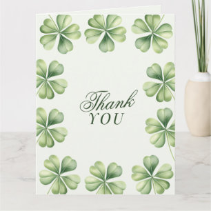 Gelukkig Verliefd Bruidsfeestje Groene Klaverblad Bedankkaart