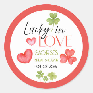 Gelukkig Verliefd Cover blad & harten : Bruidsuitn Ronde Sticker