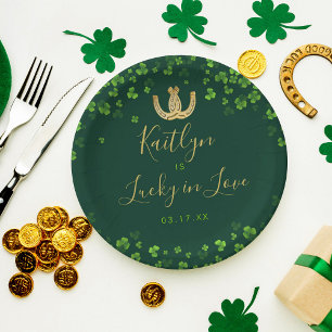 Gelukkig Verliefd St. Patrick's Day Bruidsborrel Papieren Bordje